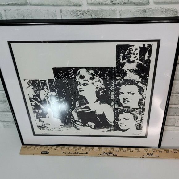Marilyn Monroe Pop Art Print Framed Signed Romeo '25 1/3 Limited Edition 19x20" - Picture 10 of 11